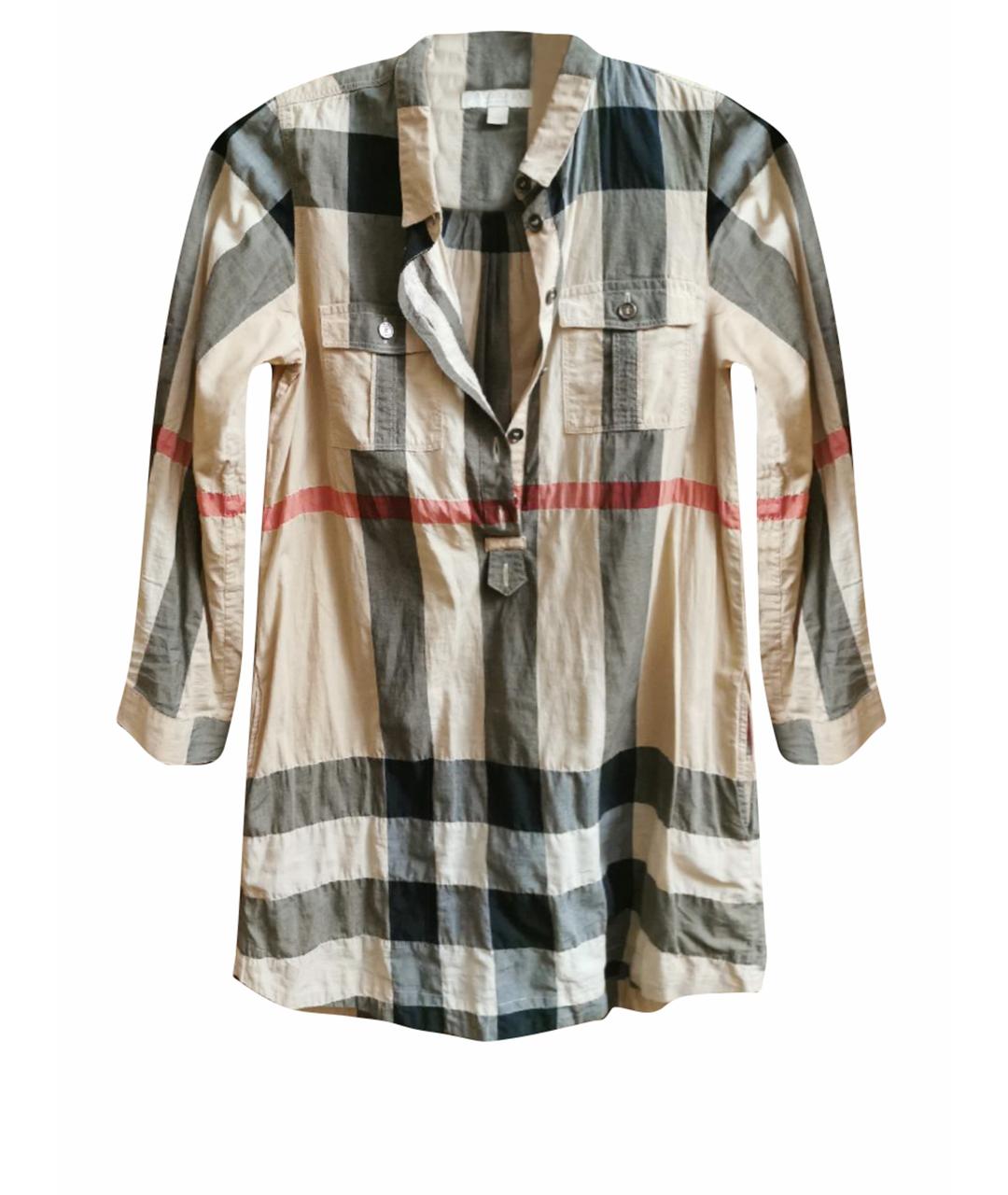 BURBERRY Бежевая хлопковая рубашка/блузка, фото 1