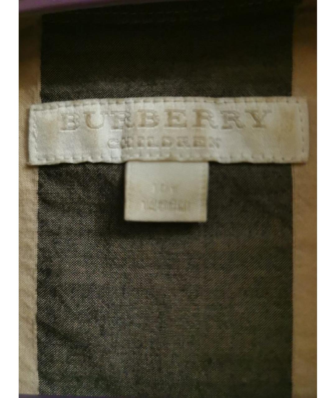 BURBERRY Бежевая хлопковая рубашка/блузка, фото 4