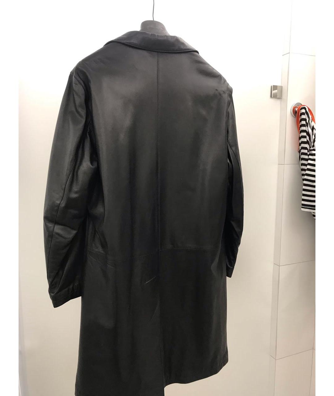 KITON Черное кожаное пальто, фото 5