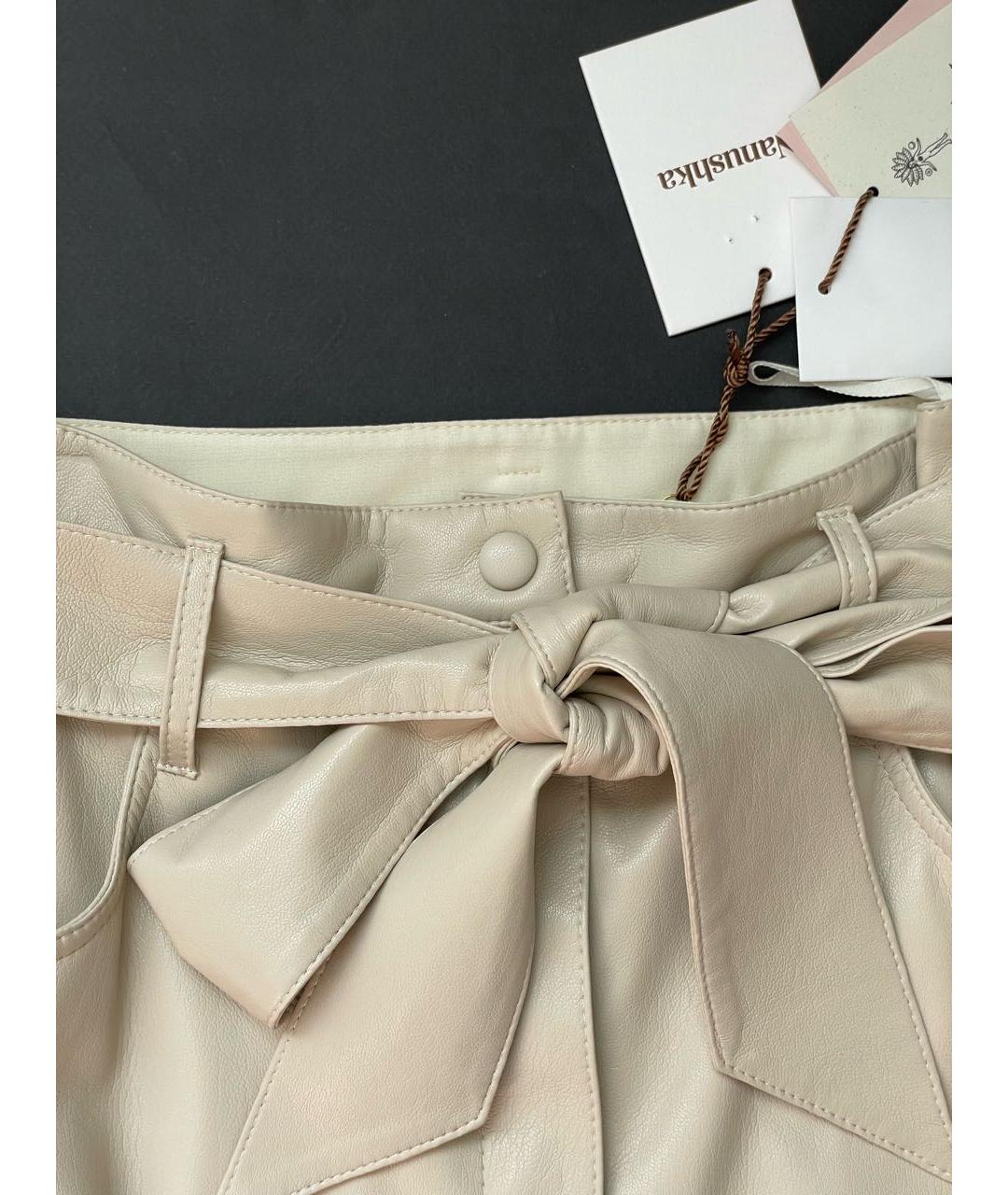 NANUSHKA Бежевая полиэстеровая юбка мини, фото 5