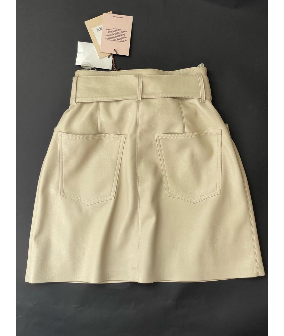 NANUSHKA Бежевая полиэстеровая юбка мини, фото 6