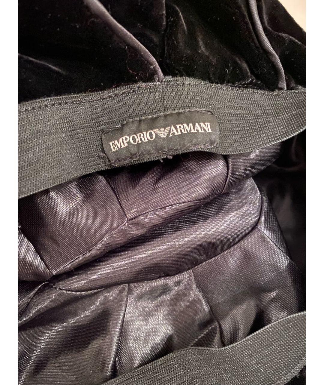 EMPORIO ARMANI Черная бархатная шапка, фото 3