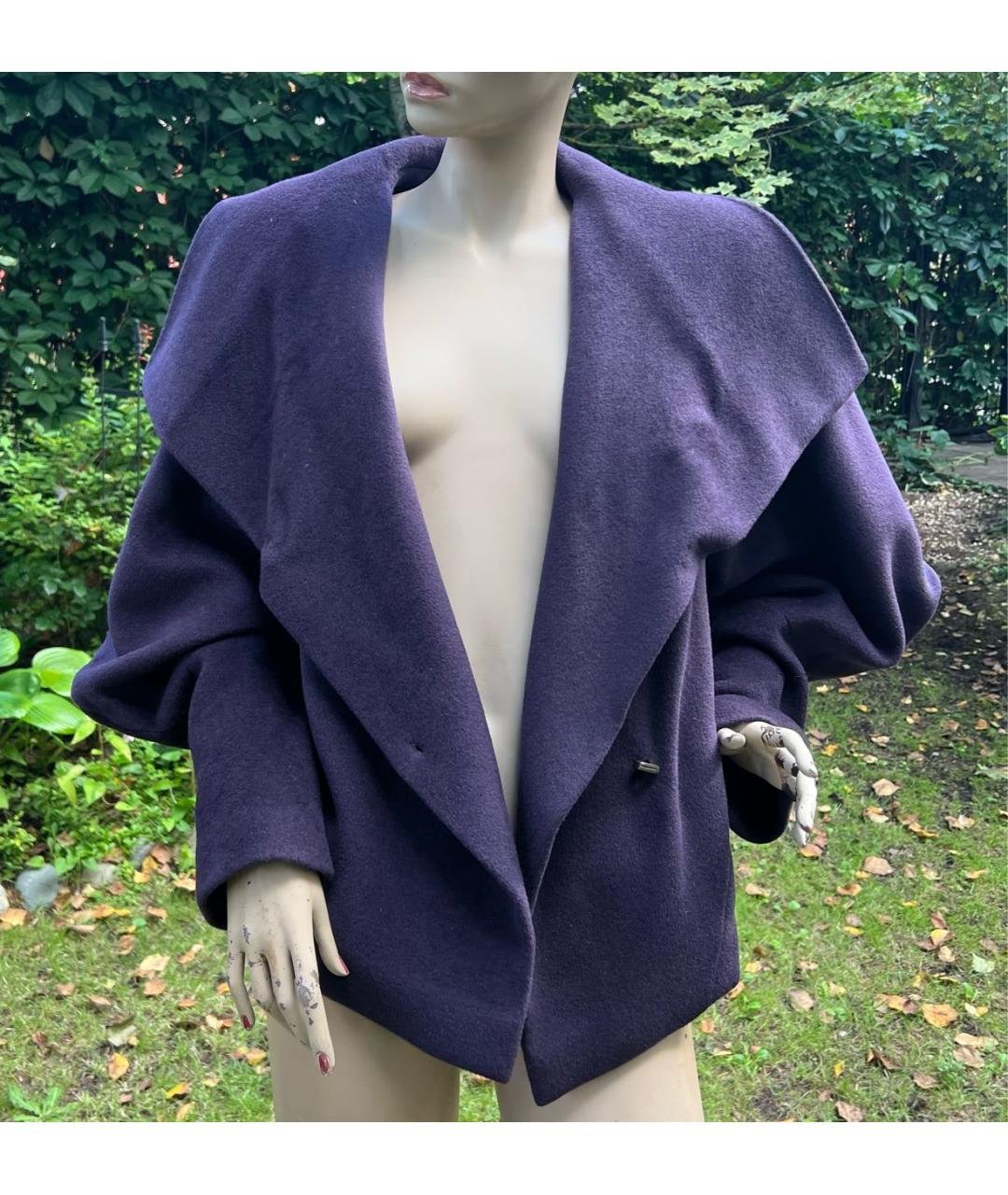 PLEIN SUD Фиолетовое шерстяное пальто, фото 5