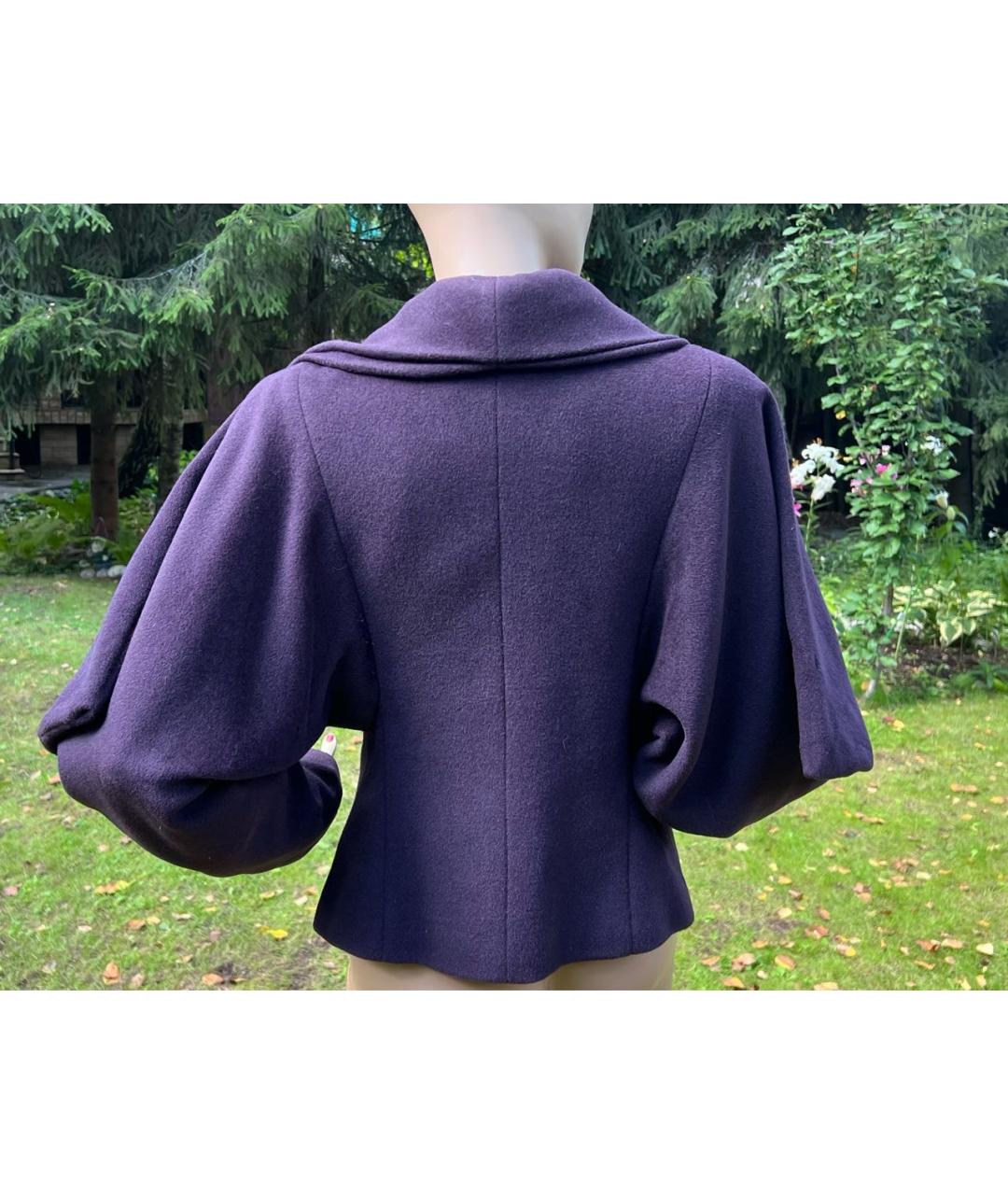 PLEIN SUD Фиолетовое шерстяное пальто, фото 3