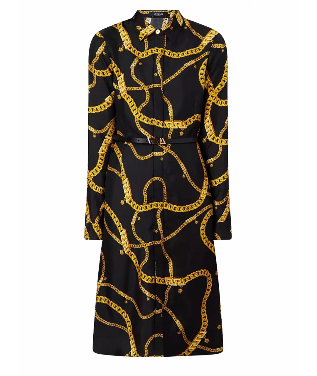 VERSACE Черное шелковое вечернее платье, фото 1