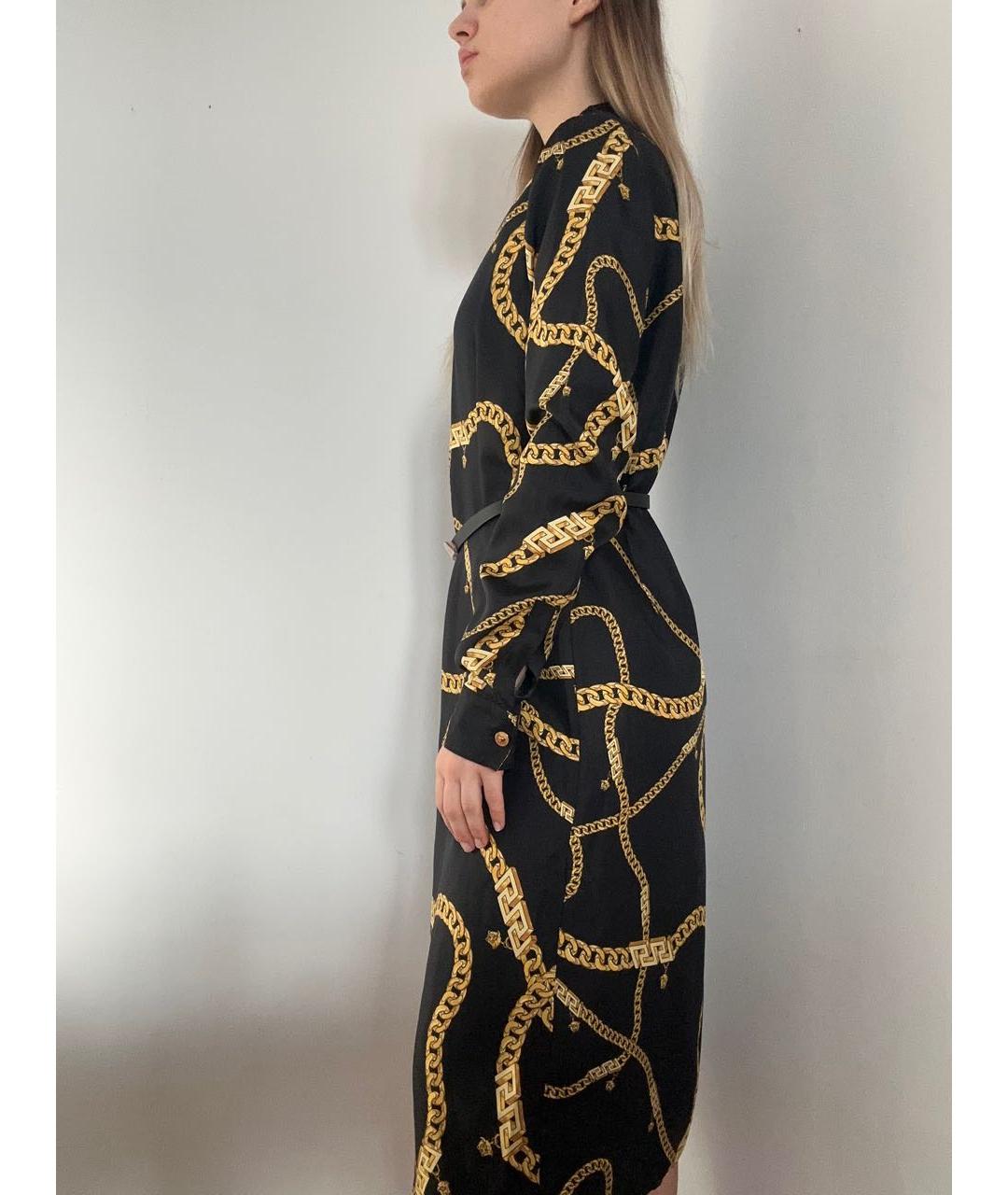 VERSACE Черное шелковое вечернее платье, фото 4