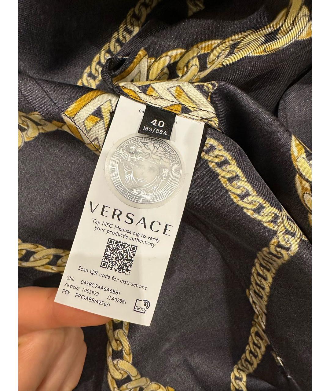VERSACE Черное шелковое вечернее платье, фото 8