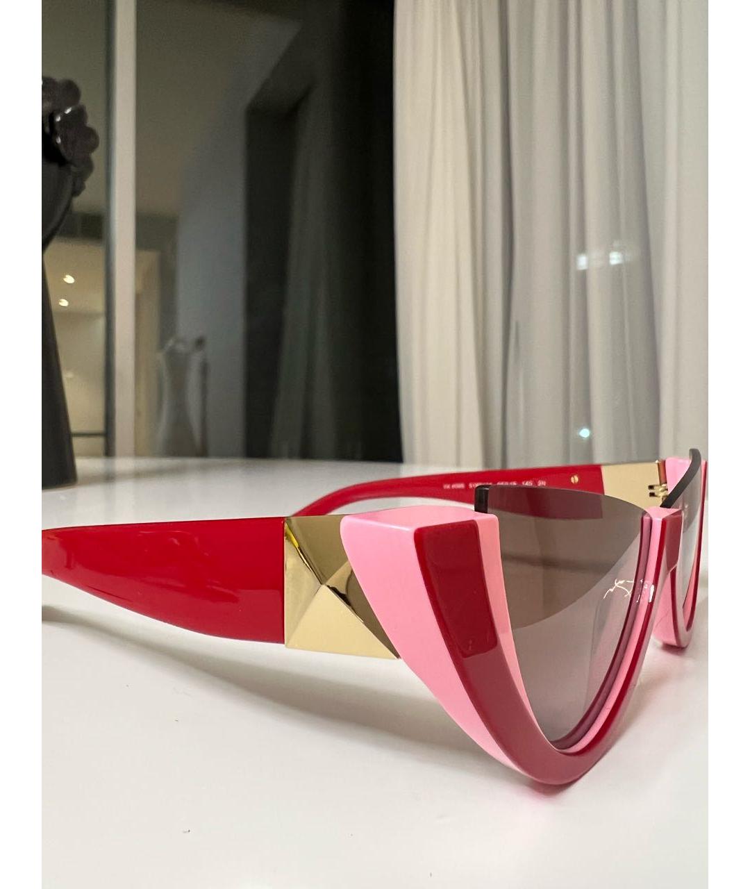 VALENTINO Розовые пластиковые солнцезащитные очки, фото 3