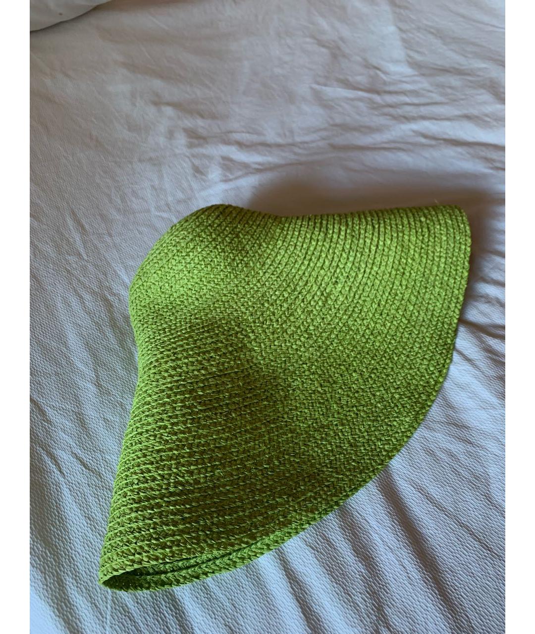 JACQUEMUS Зеленая соломенная шляпа, фото 6