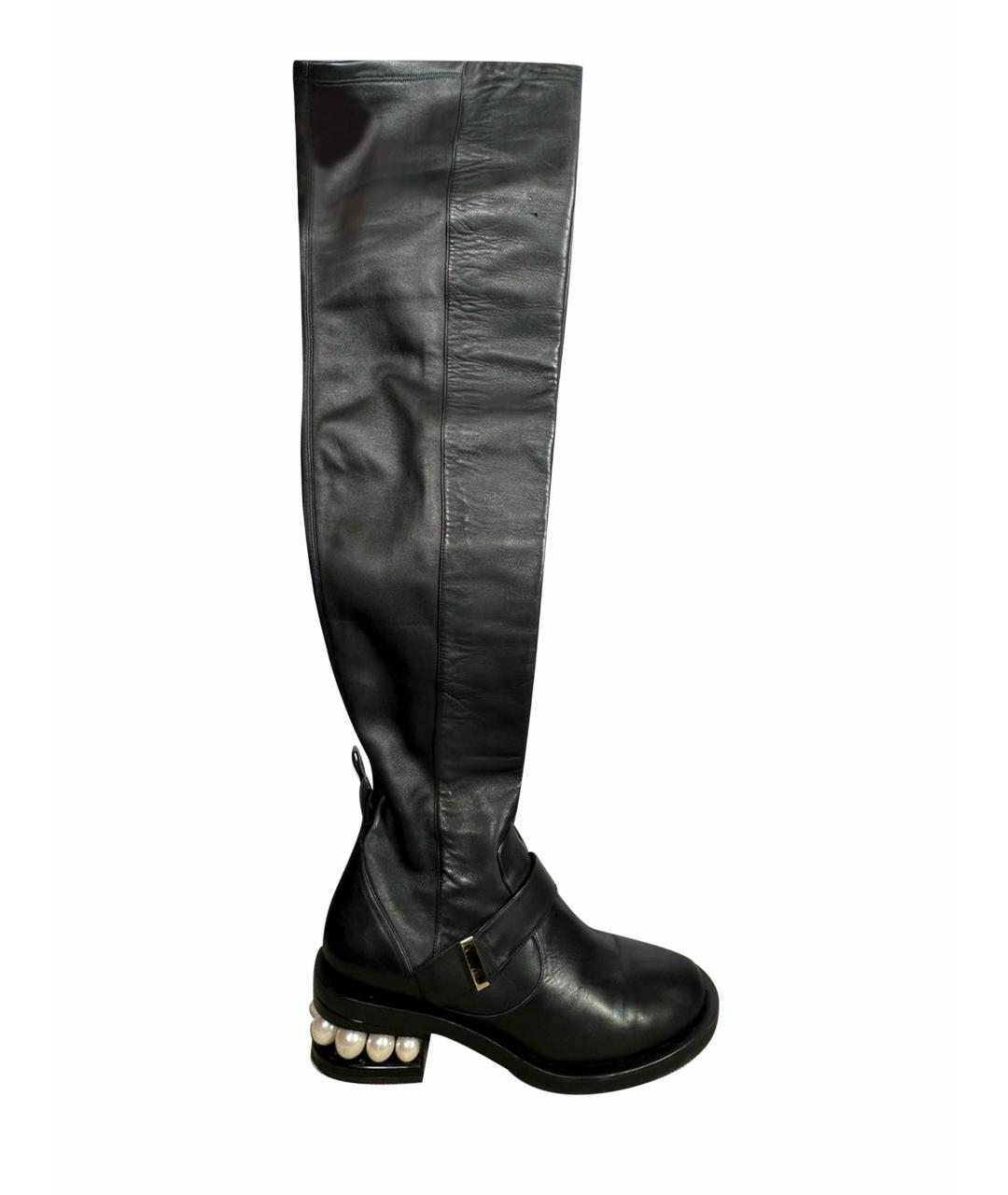NICHOLAS KIRKWOOD Черные кожаные ботфорты, фото 1