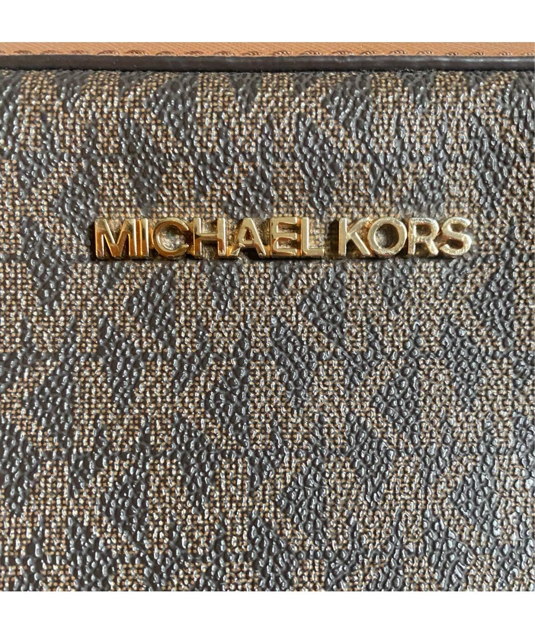 MICHAEL KORS Коричневая сумка через плечо из искусственной кожи, фото 8