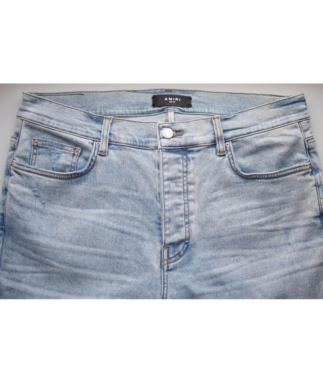 AMIRI Голубые хлопко-эластановые джинсы, фото 3