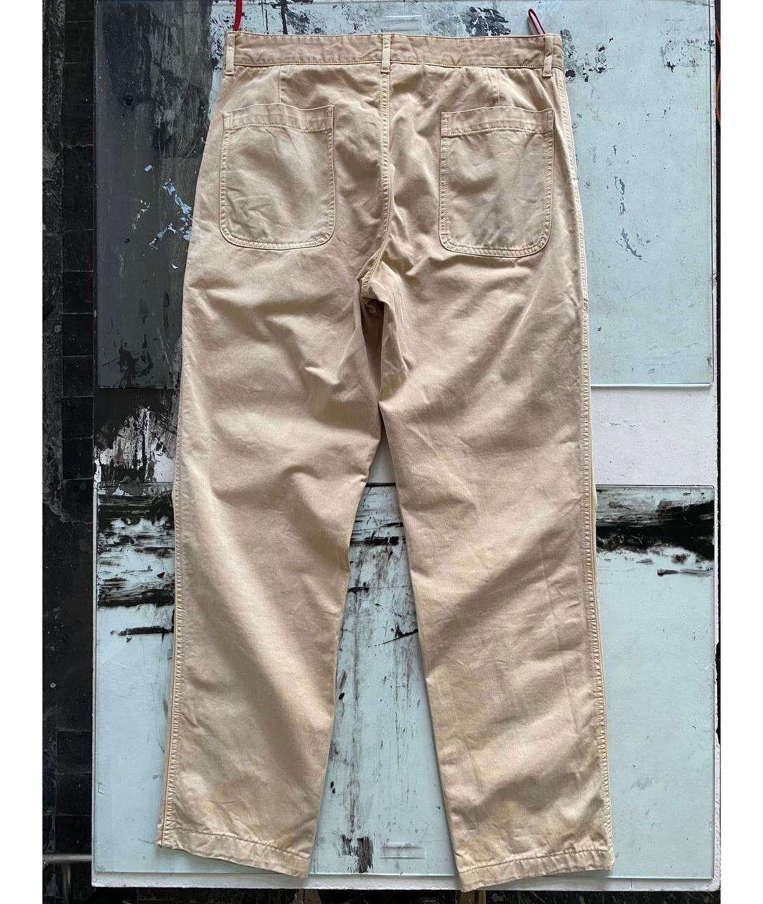 PRADA VINTAGE Бежевые хлопковые брюки чинос, фото 2