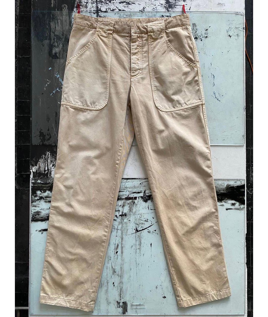 PRADA VINTAGE Бежевые хлопковые брюки чинос, фото 9