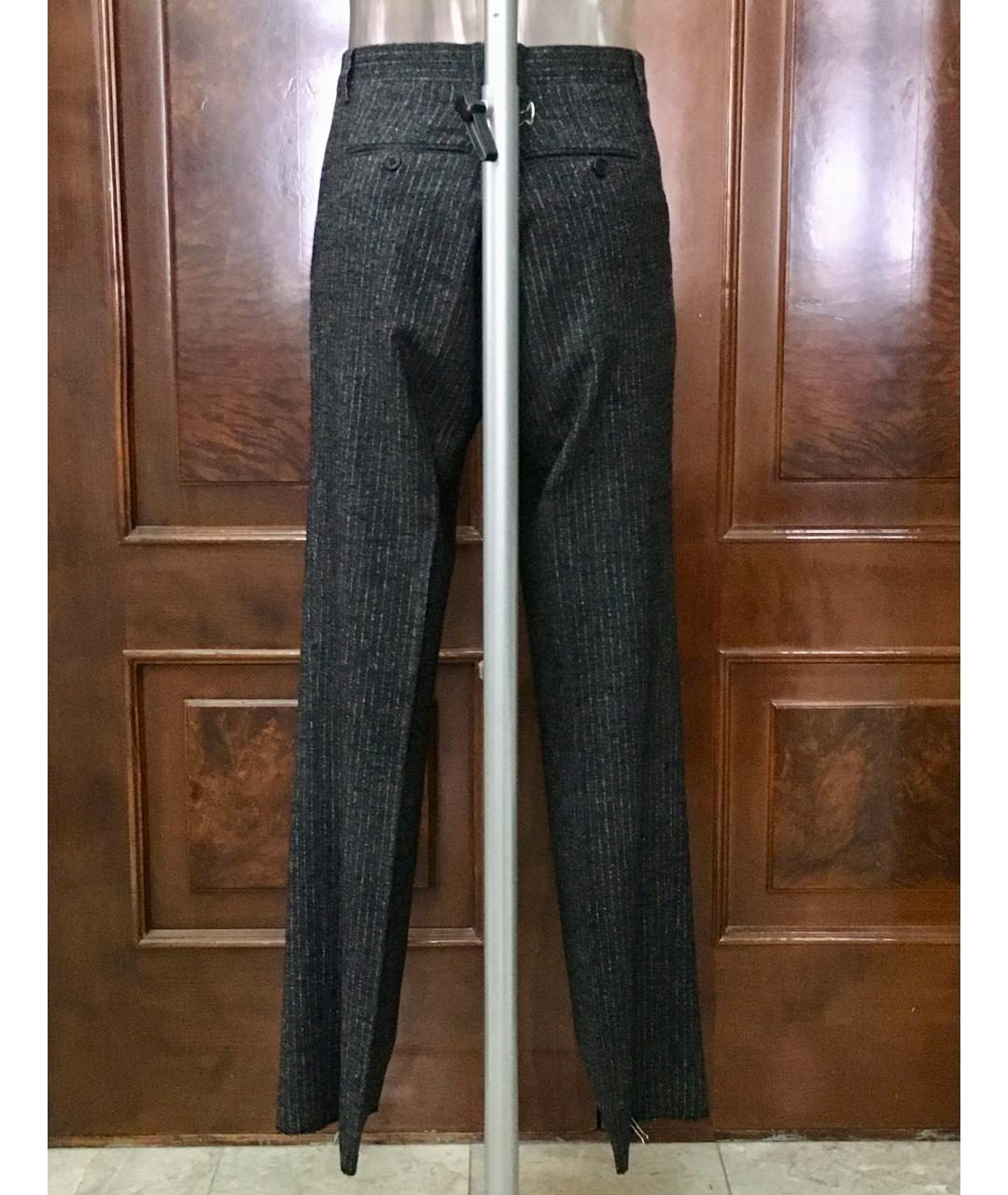 BILANCIONI Черные шерстяные повседневные брюки, фото 2