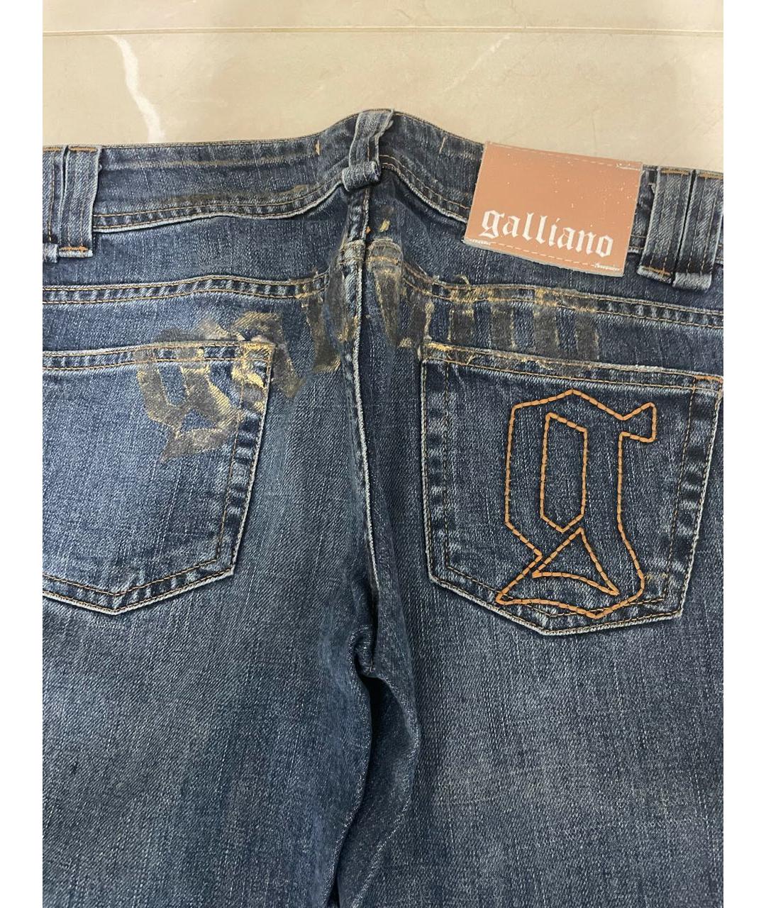 JOHN GALLIANO Синие хлопковые прямые джинсы, фото 5