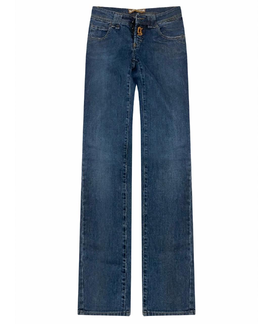 JOHN GALLIANO Синие хлопковые прямые джинсы, фото 1