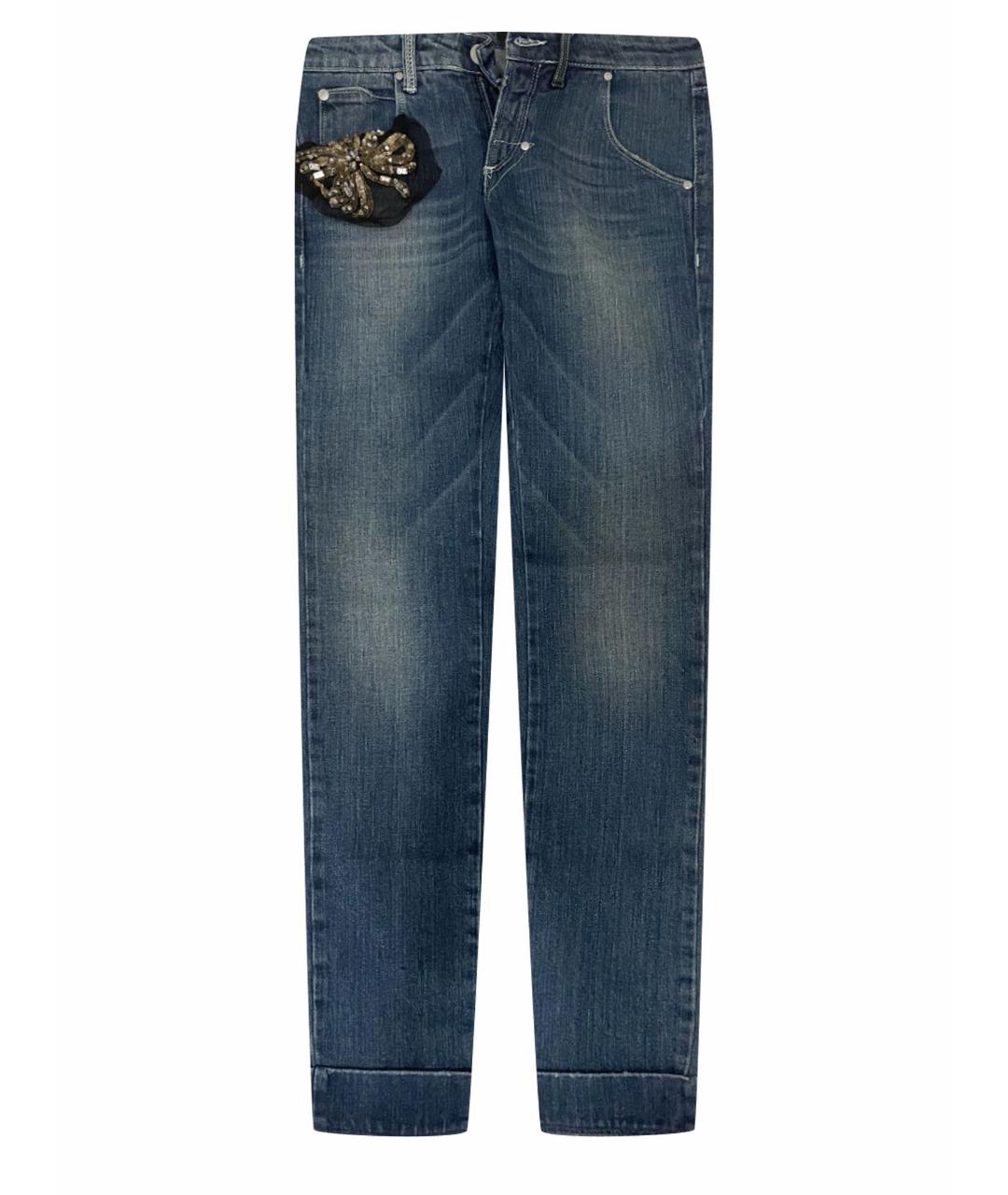 GIANFRANCO FERRE VINTAGE Синие хлопковые прямые джинсы, фото 1