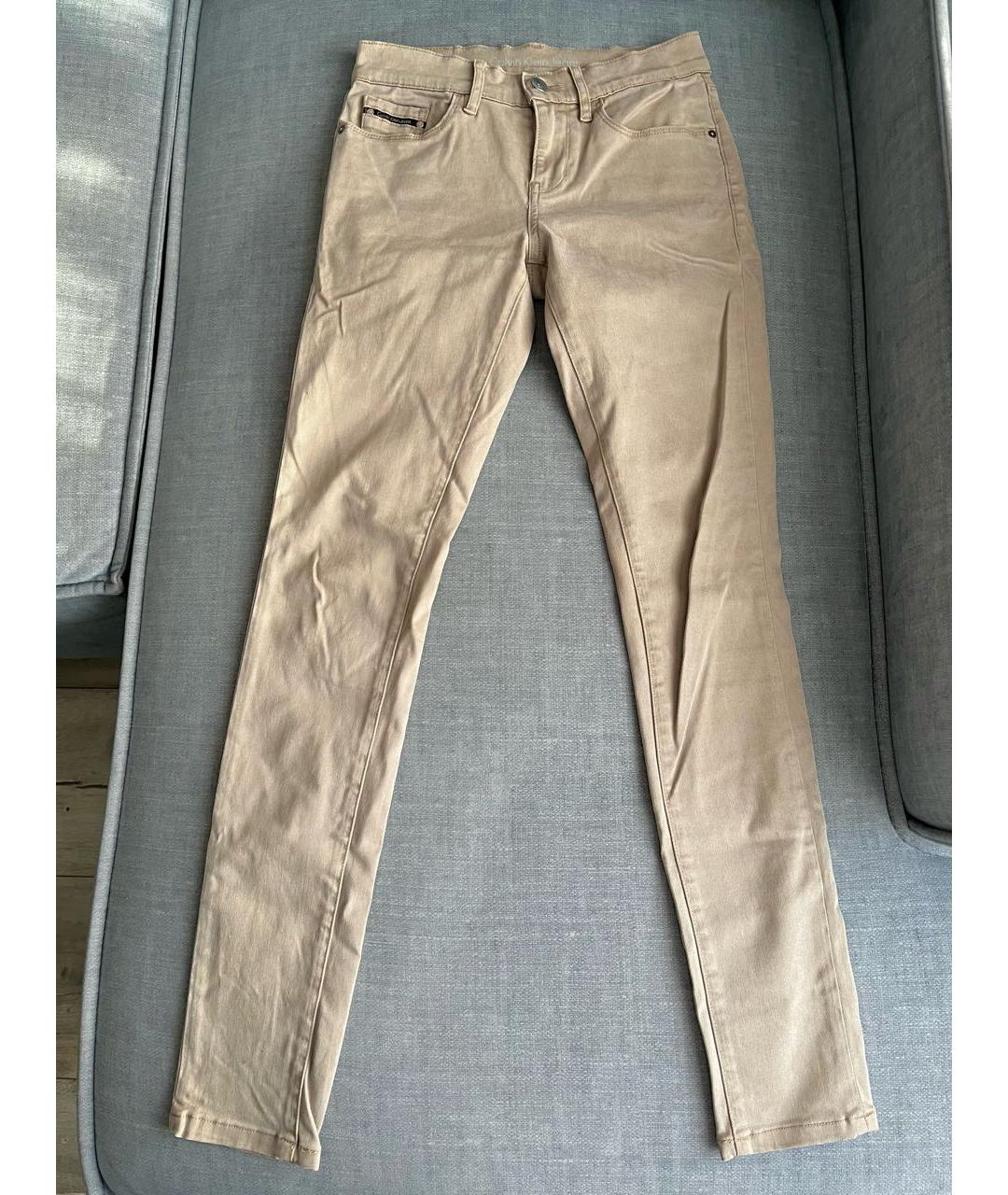 CALVIN KLEIN Бежевые брюки узкие, фото 5