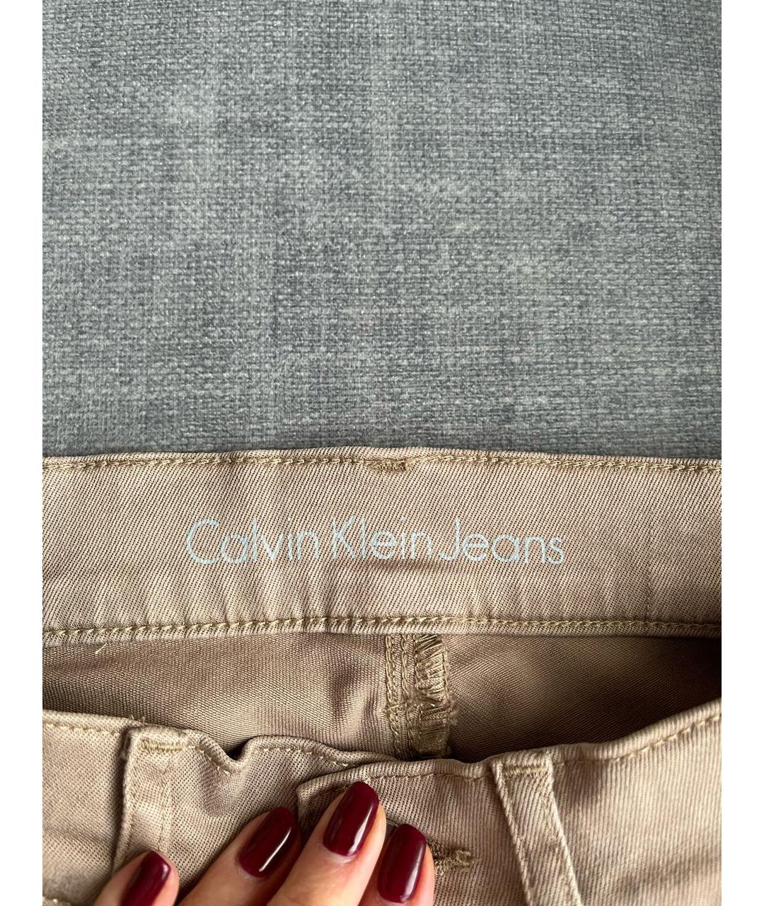 CALVIN KLEIN Бежевые брюки узкие, фото 3