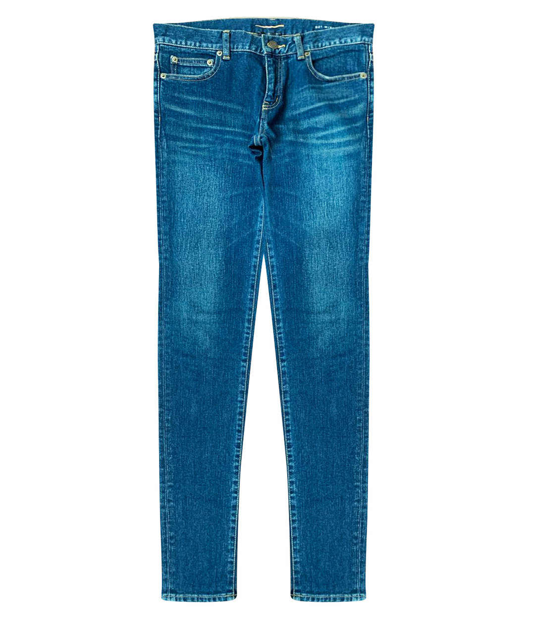 SAINT LAURENT Синие хлопковые джинсы слим, фото 1