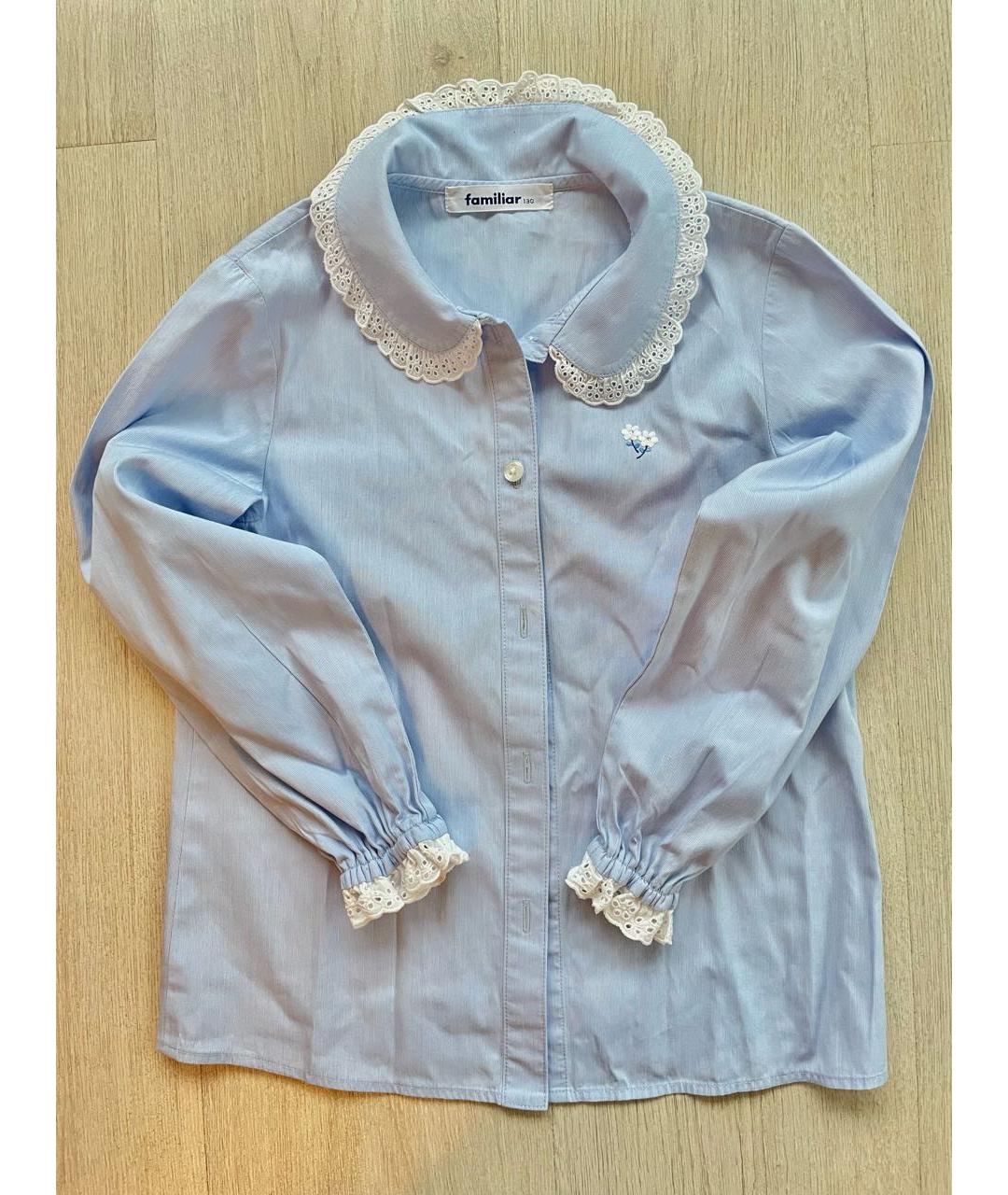 FAMILIAR Голубая хлопковая рубашка/блузка, фото 2