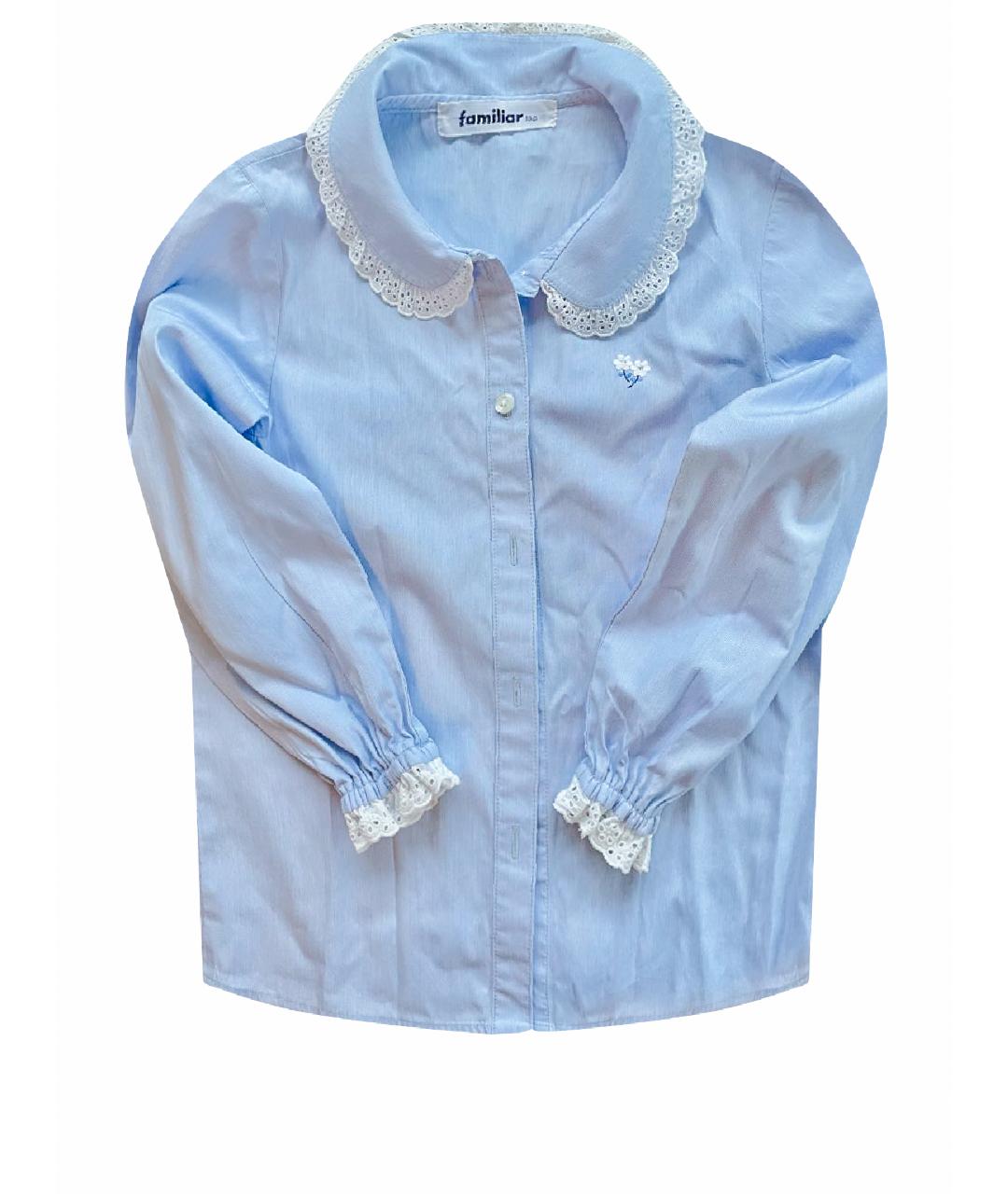 FAMILIAR Голубая хлопковая рубашка/блузка, фото 1
