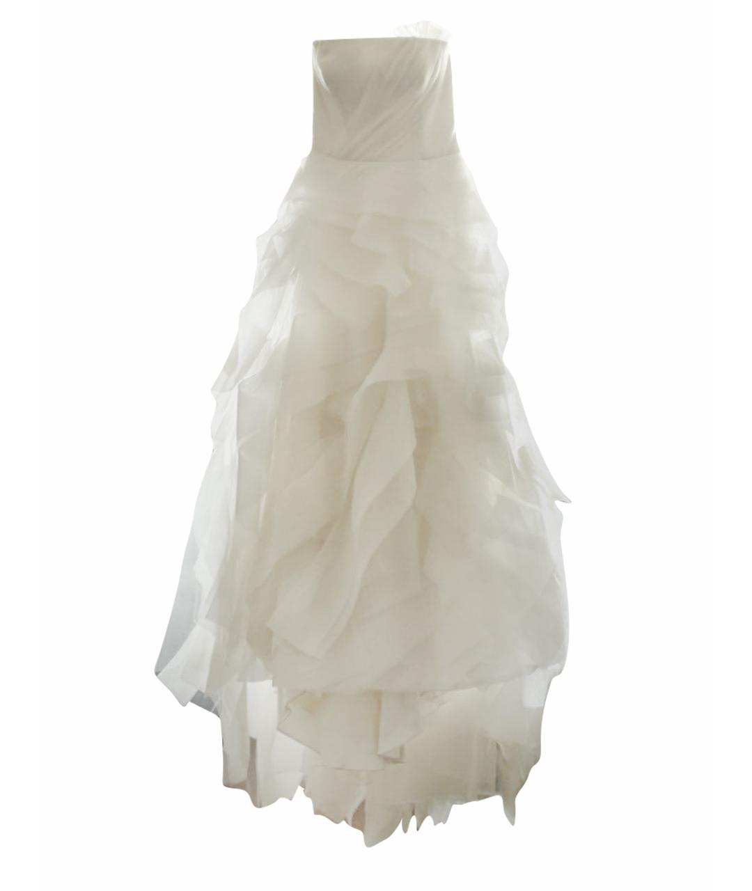 VERA WANG Белое шелковое свадебное платье, фото 1
