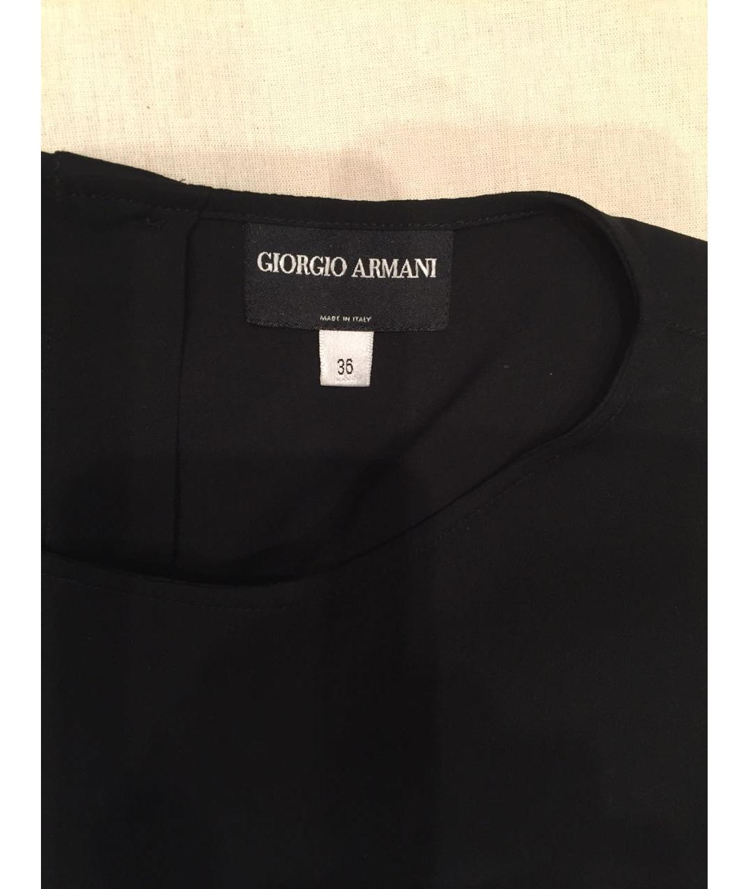 GIORGIO ARMANI Черная шелковая блузы, фото 3
