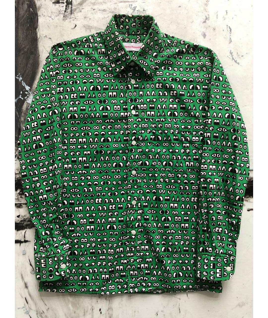 WALTER VAN BEIRENDONCK Зеленая хлопковая кэжуал рубашка, фото 8