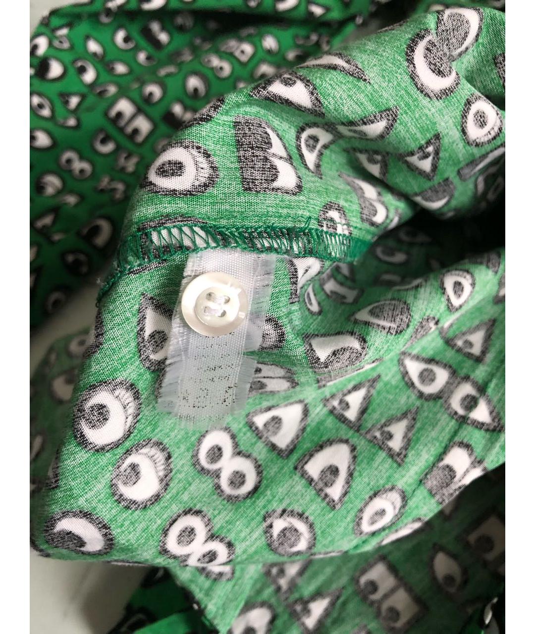 WALTER VAN BEIRENDONCK Зеленая хлопковая кэжуал рубашка, фото 6