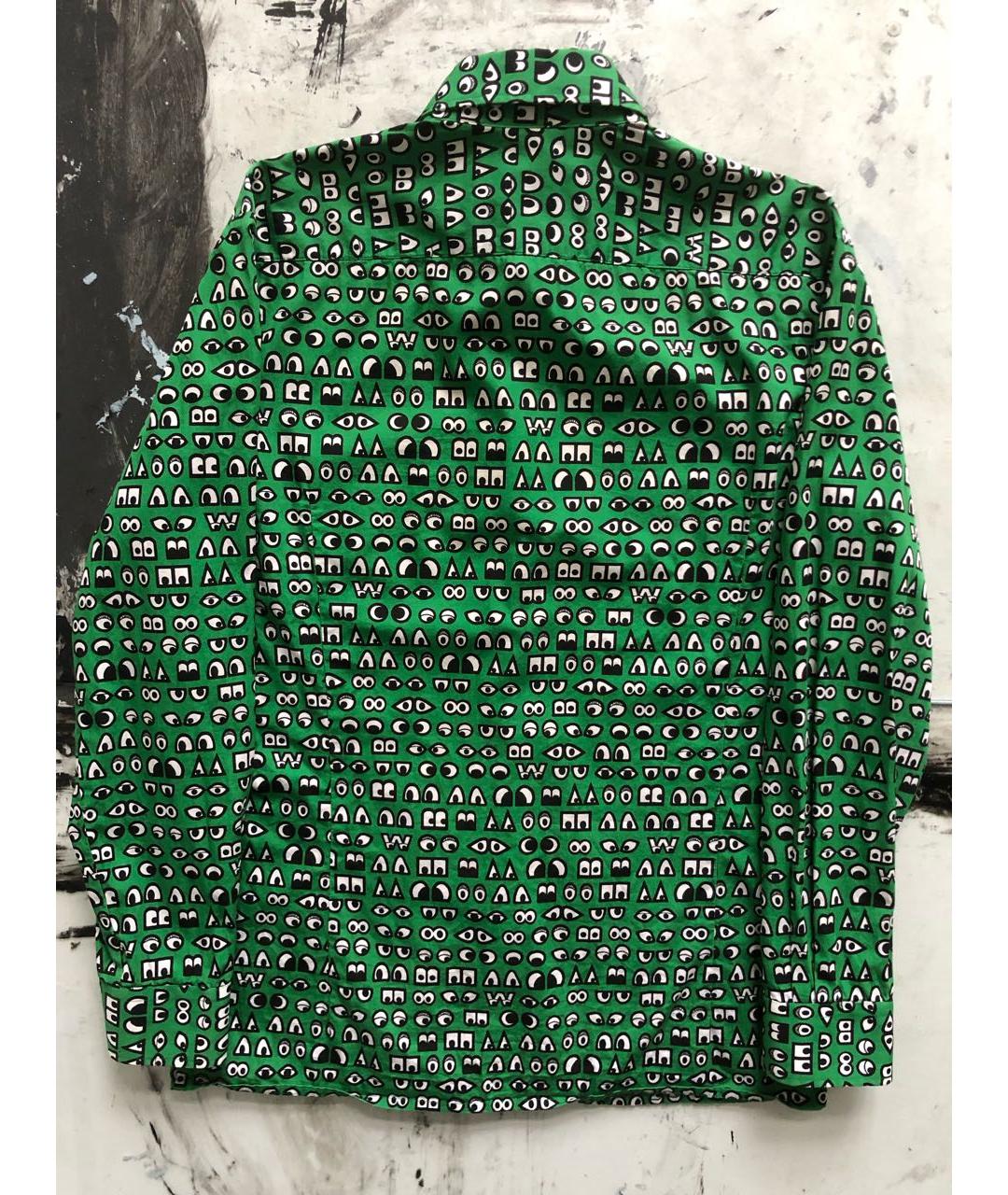 WALTER VAN BEIRENDONCK Зеленая хлопковая кэжуал рубашка, фото 2