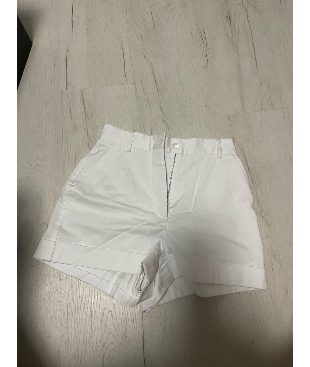 DOLCE&GABBANA Белые хлопко-эластановые шорты, фото 2
