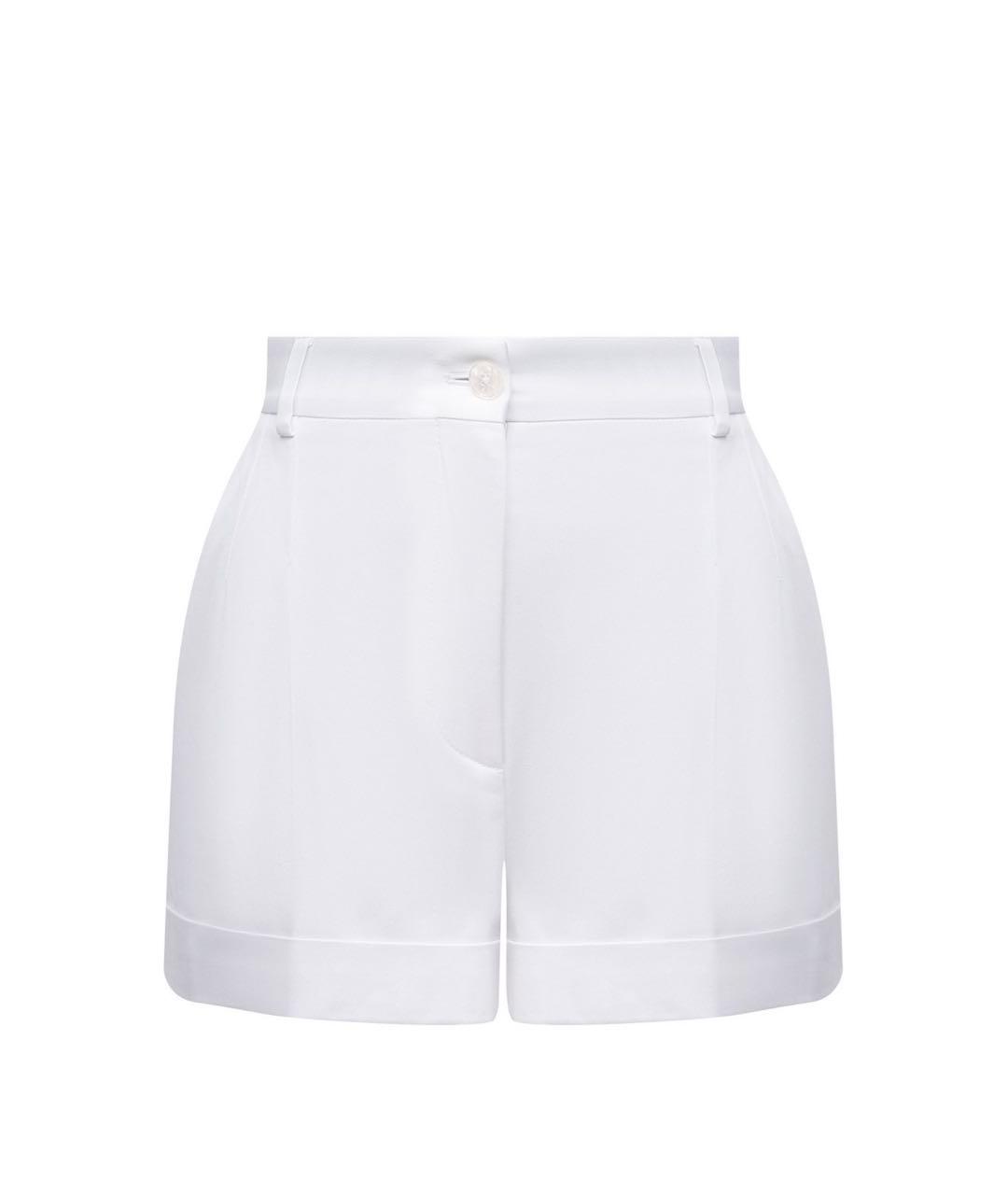 DOLCE&GABBANA Белые хлопко-эластановые шорты, фото 1