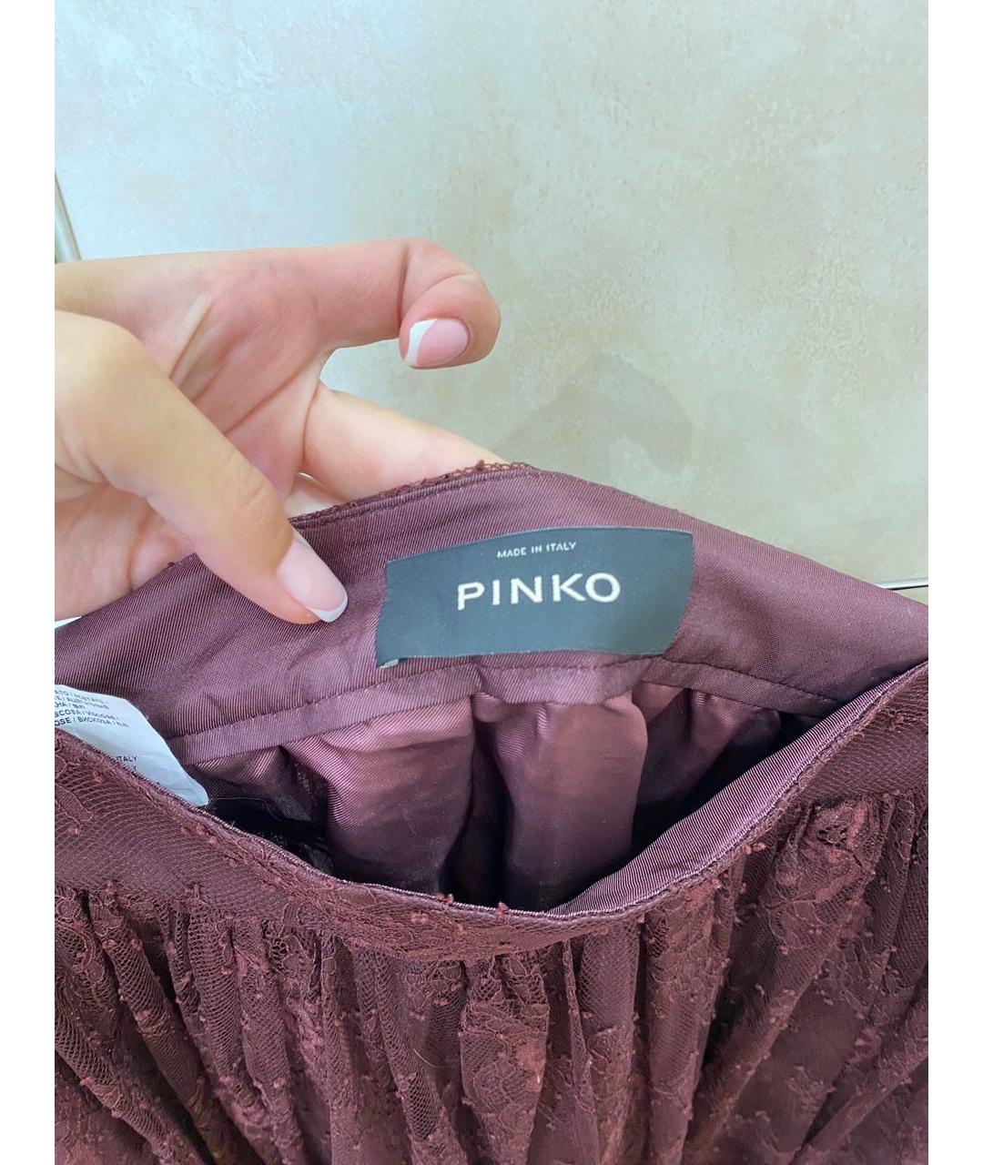 PINKO Бордовая юбка макси, фото 4