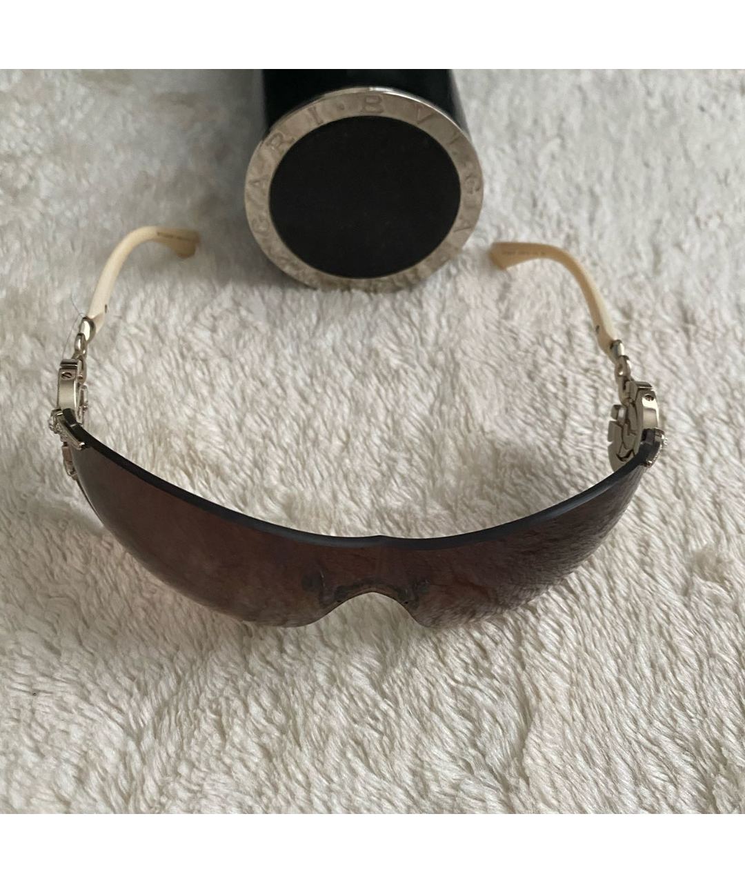 BVLGARI Черные металлические солнцезащитные очки, фото 3