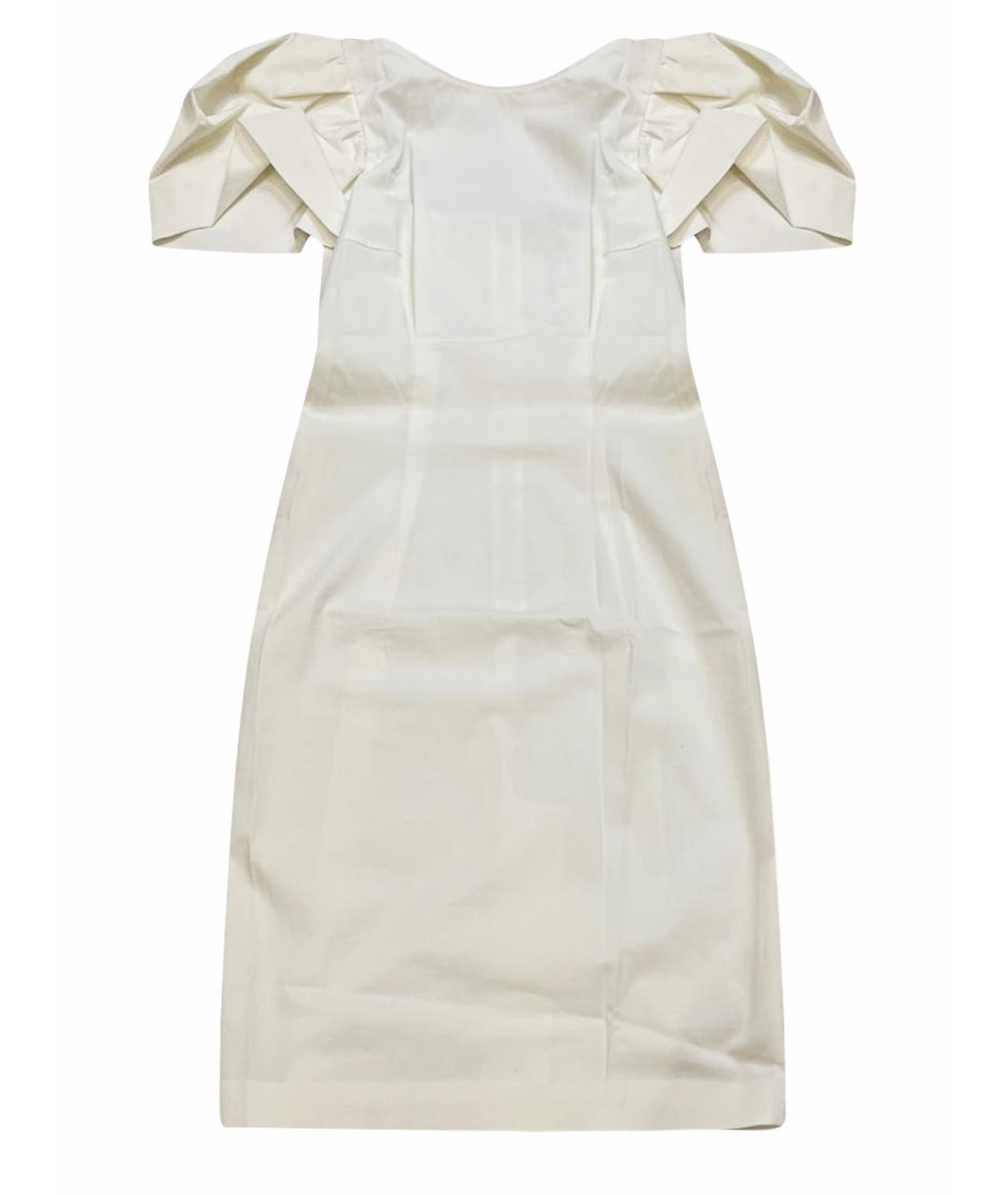 DSQUARED2 Белое хлопковое коктейльное платье, фото 1