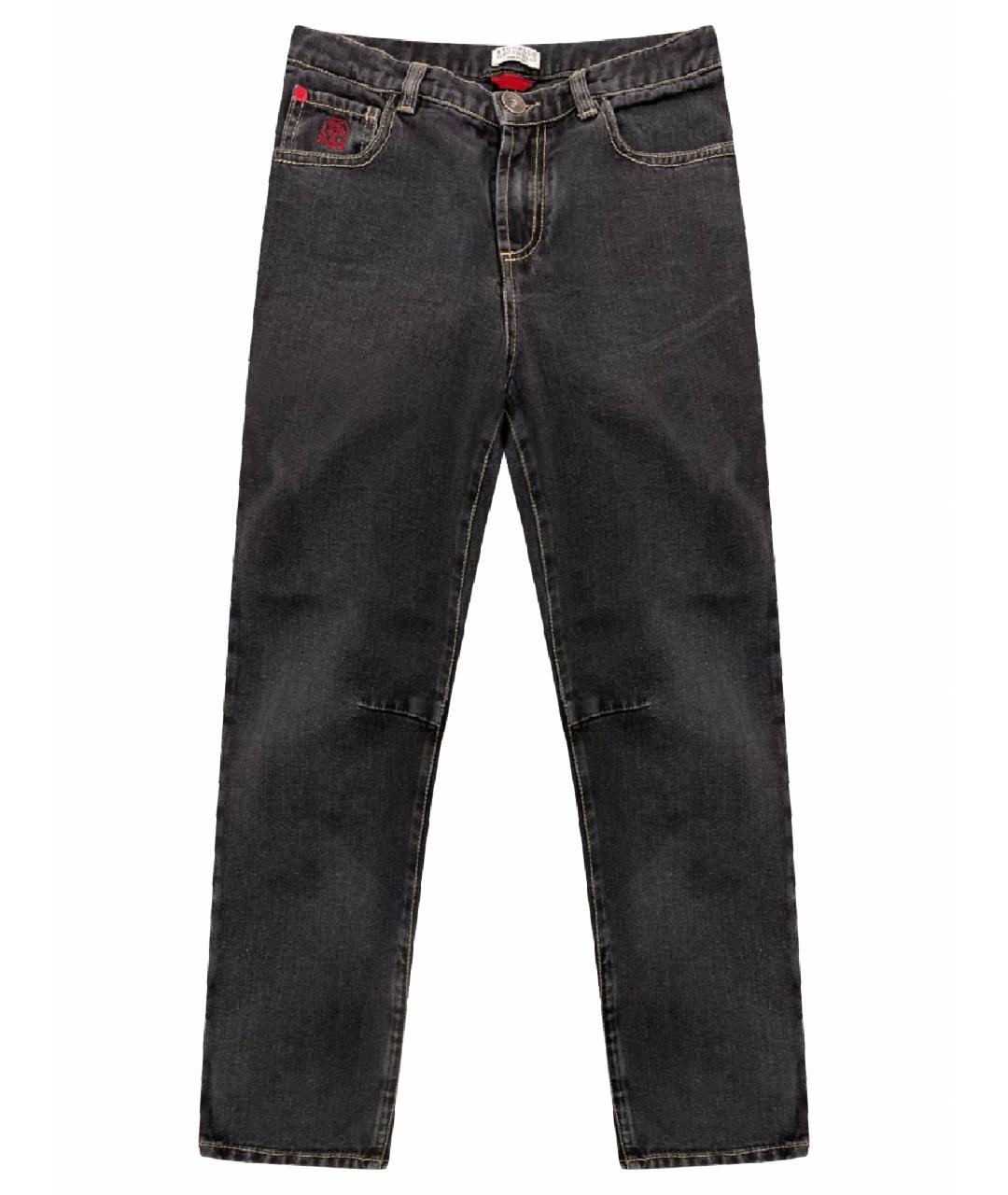 BRUNELLO CUCINELLI Антрацитовые хлопковые детские джинсы, фото 1