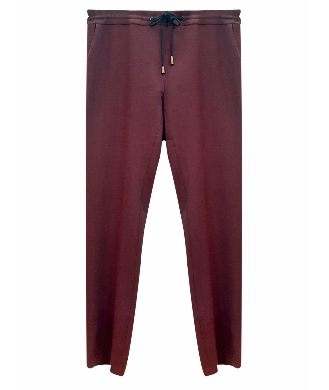 BA&SH Бордовые шерстяные прямые брюки, фото 8