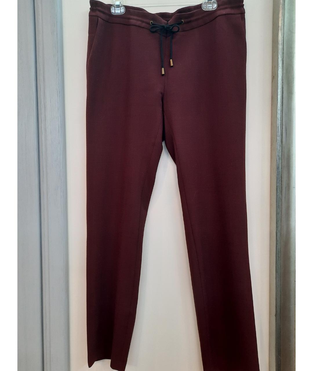 BA&SH Бордовые шерстяные прямые брюки, фото 7