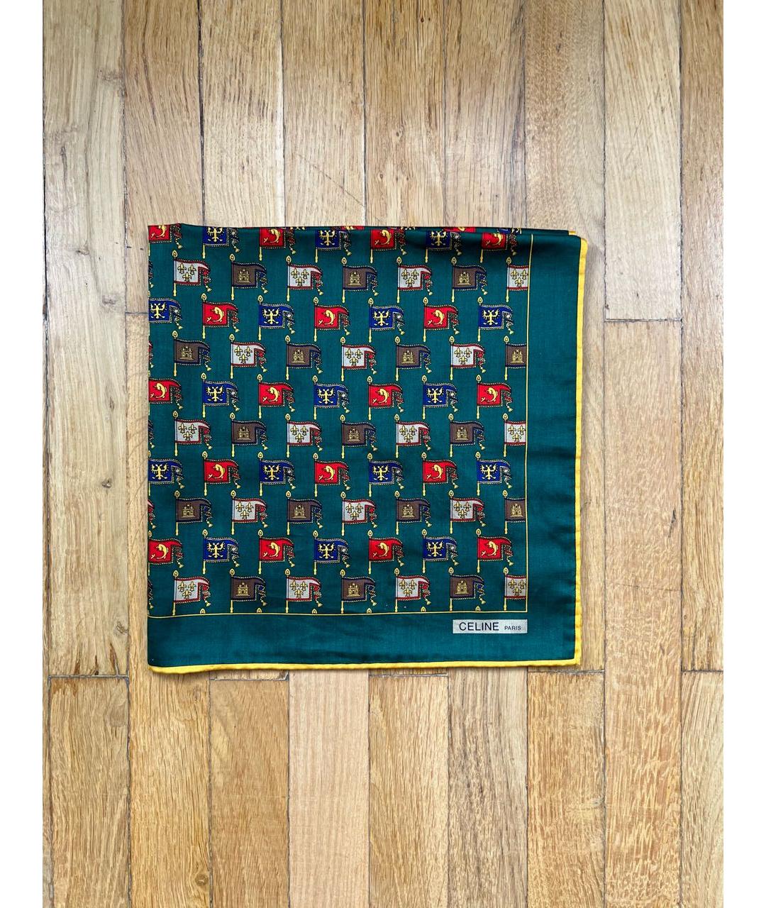 CELINE PRE-OWNED Зеленый шелковый платок, фото 7
