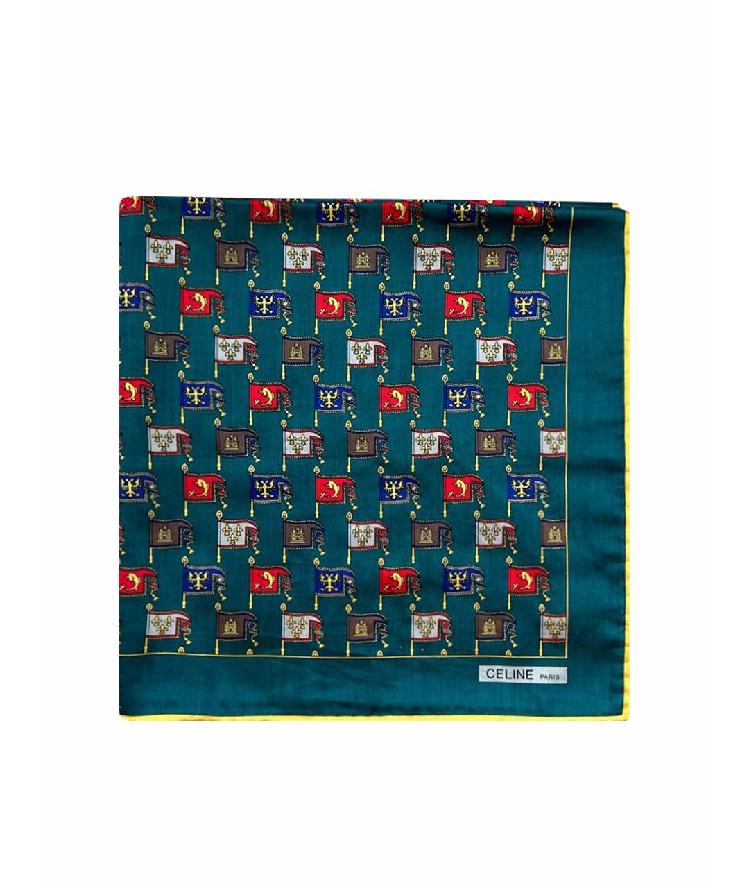 CELINE PRE-OWNED Зеленый шелковый платок, фото 1
