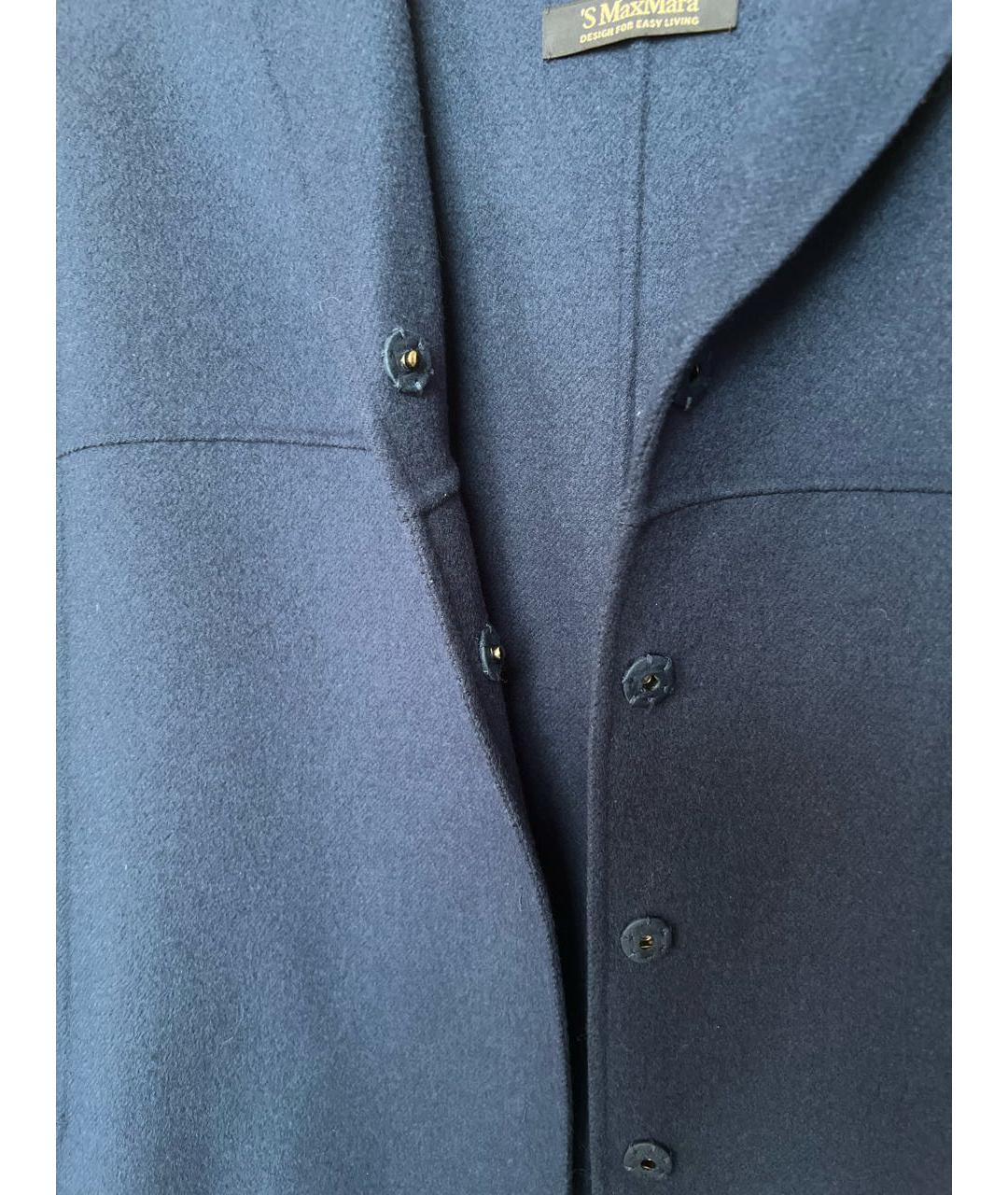 'S MAX MARA Синее шерстяное пальто, фото 4