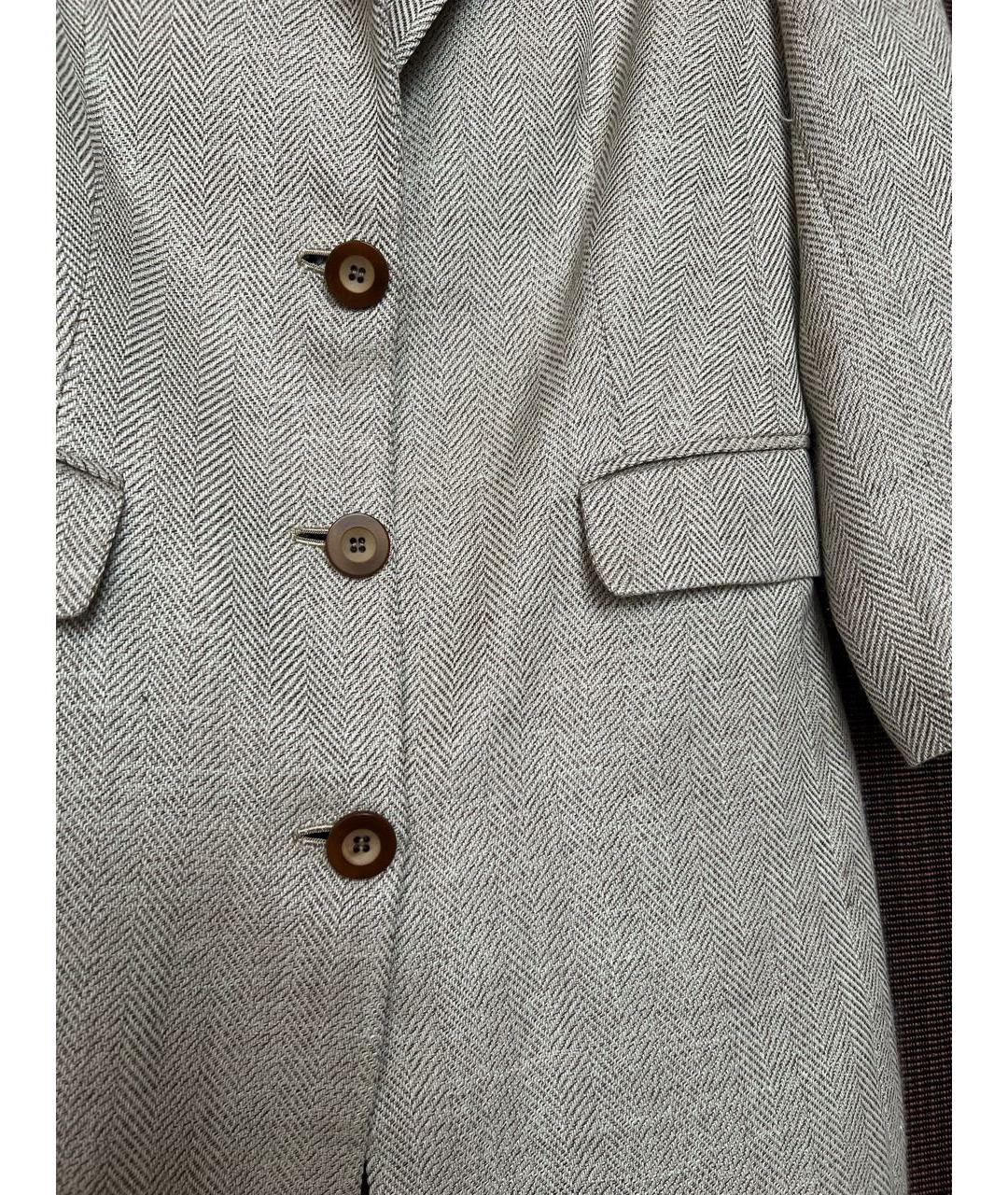 KITON Бежевый шелковый жакет/пиджак, фото 6