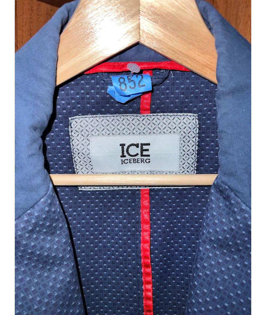 ICEBERG Синий хлопко-эластановый пиджак, фото 3