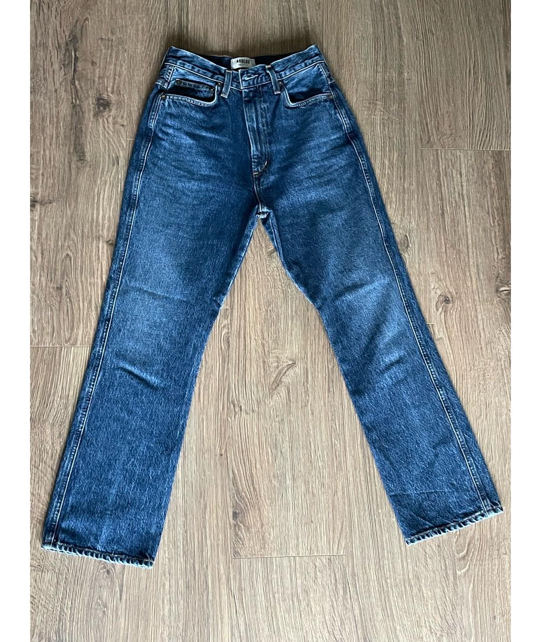 AGOLDE Темно-синие хлопковые прямые джинсы, фото 5