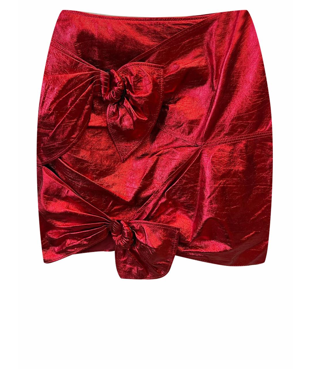 ISABEL MARANT Красная кожаная юбка мини, фото 1