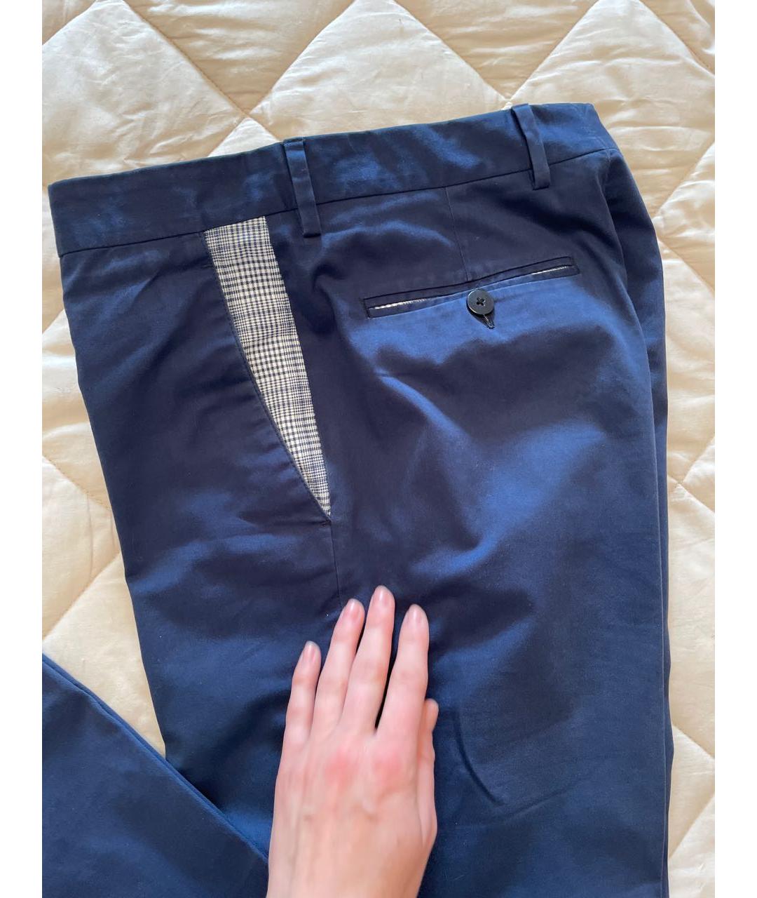 ETRO Синие хлопковые брюки чинос, фото 7
