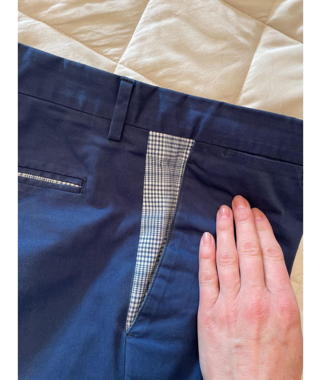 ETRO Синие хлопковые брюки чинос, фото 6