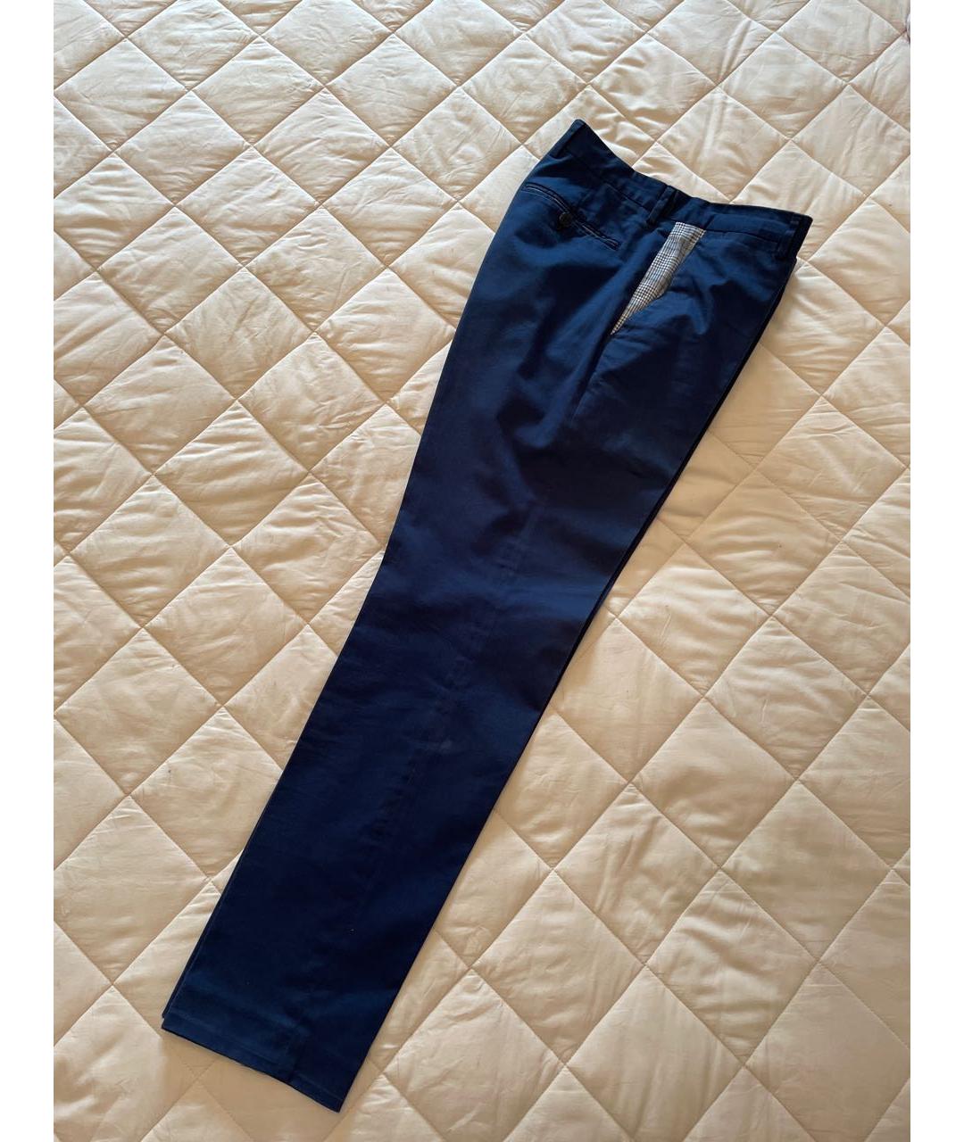 ETRO Синие хлопковые брюки чинос, фото 9